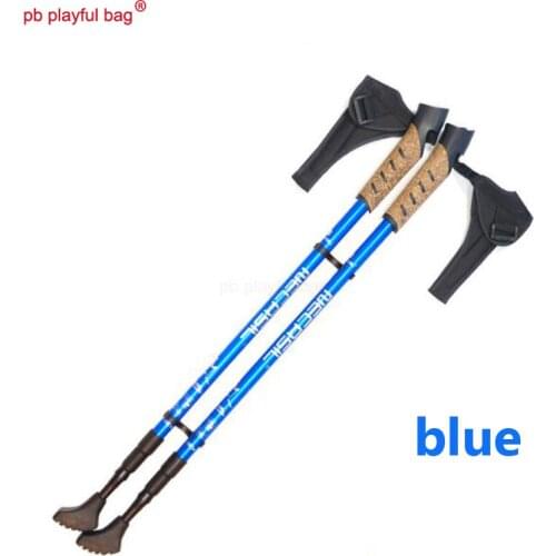 Hot-selling outdoor cross-country straight handle walking stick 6061 aluminum alloy strong internal lock Climbing Stick ZK03