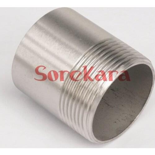 LOT2 1-1/2" BSP Female Thread Length 50mm 304 Stainless Steel Pipe Fitting Weld Nipple Coupling Connector BSP