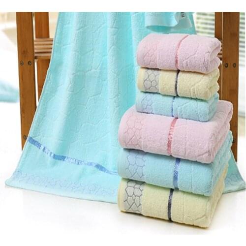 3-Piece 100% Cotton Towels Low Twist Yarn Bath Hand Face Towel Set Gift box