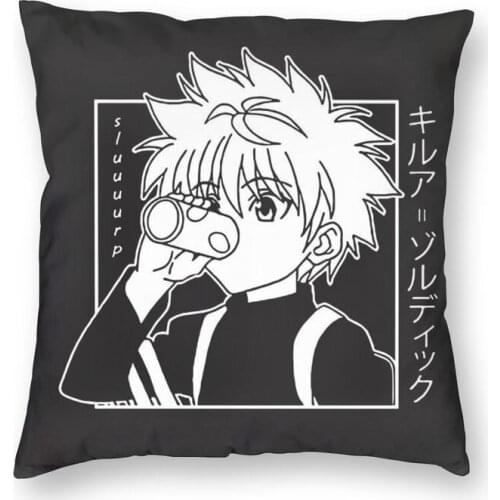 Hunter X Hunter Cushion Cover Print Killua Zoldyck Anime Manga Hxh Floor Pillow Case for Car Cool Pillowcase Home Decorative