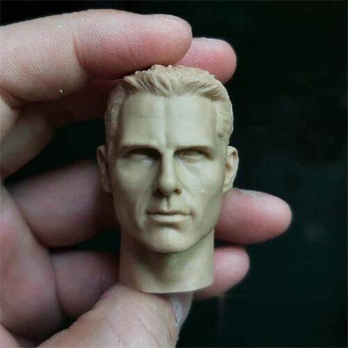 Unpainted 1/6 Scale Movie Star Character Tom Head Sculpt Model Head Action Figure Dolls For Hot Toys Figure Body No.76
