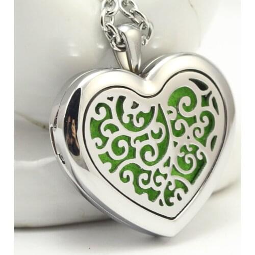 Heart Shape Stainless Steel (not include chain) Essential Oil Diffuser Pendant Locket Necklace Aroma Diffuser Pendant Necklace