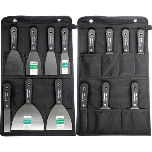New Putty Knife Set Scraper Blade Portable Canvas Bag Wall Shovel Carbon Steel Plastic Handle Construction Tool Plastering Knife