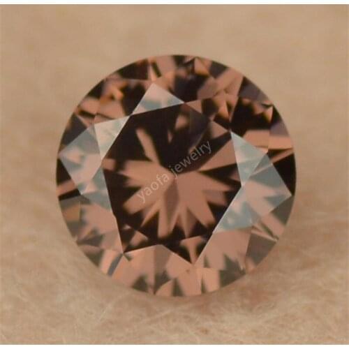 Wholesale 3~20mm Brown Red Coffee Color Round Shape Brilliant Cut Synthetic Cubic Zirconia Gems Loose CZ Stone For Jewelry DIY