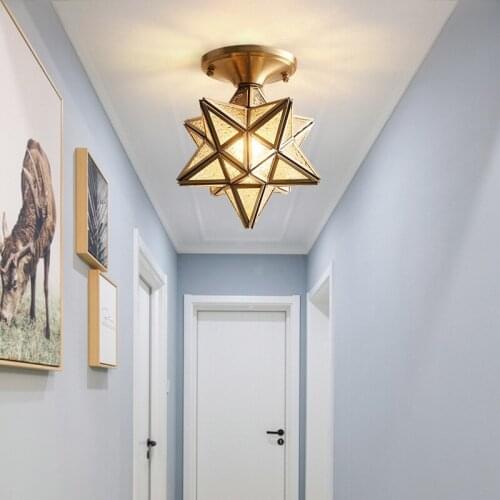 Northern Europe Ceiling Lamps Star Lights For Bedroom Living Room Corridor Lighting Copper Creative Ceiling Lights