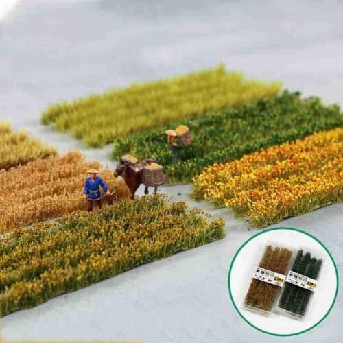 Rice field wheat scene model grass 1:72-1:87HO train sand table diy miniature landscape material high quality
