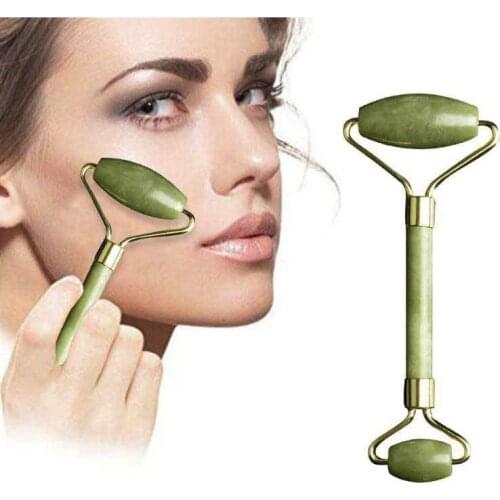 Face Massage Jade Roller Rose Quartz Natural Stone Gua Sha Slimmer Lift Wrinkle Double Chin Remover Beauty Care Slimming Tools
