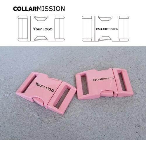 Retailing engraved pink metal buckle quick side release 25mm ， we provide laser engraving service customize LOGO CCK25P