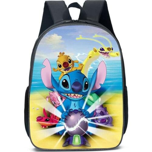Lilo & Stitch Cartoons Student School Bags Disney Fashion Printing Teenager Backpack Anime Outdoor Travel Bags Kids Girls Gifts