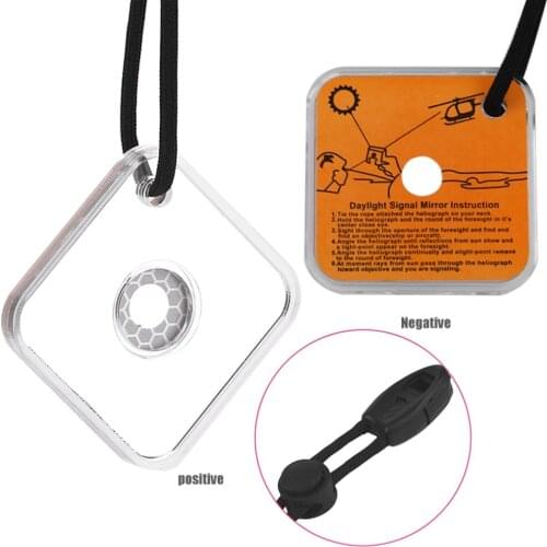 Heliograph Signal Mirror With Whistle Multifunctional Outdoor Emergency Survival Tool With Targeting Function First Aid Kits