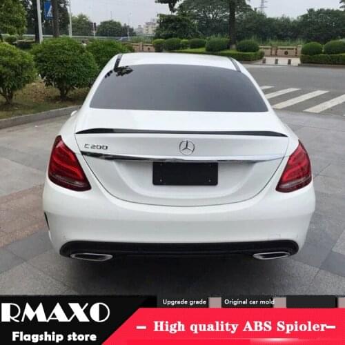 For Benz W205 Spoiler 2015-2018 C-class C180 200 260 300 C63 High Quality ABS Material Car Rear Wing Color Rear Spoiler