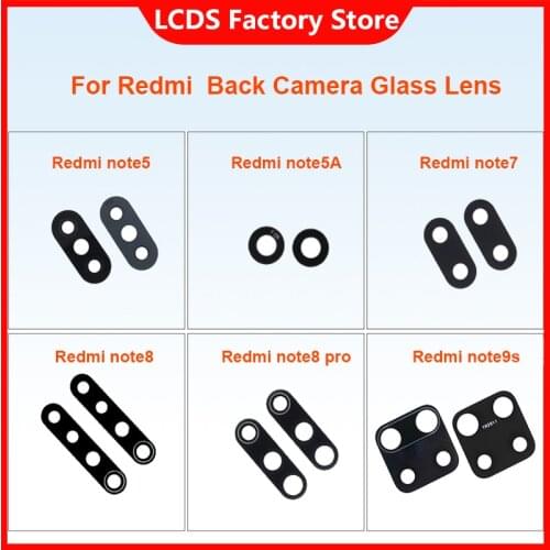 2Pcs/Lot,Rear Back Camera Glass Lens Cover For Redmi note5 note5A note7 note8 pro note9s With Sticker Adhesive Replacement Parts
