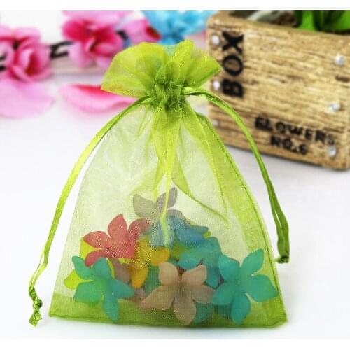 30X40cm (12"x16")100pcs Organza Bag Olive Green Organza Pouches Wedding Decoration Favour NewYear Gift Craft Drawstring Pack