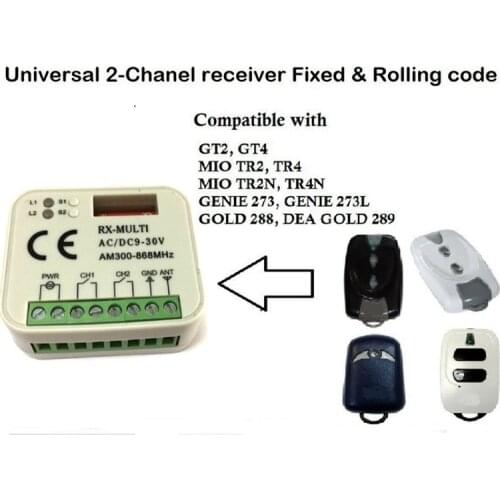 TOP RX MULTI 300-868MHZ AC DC 9-30V receiver for GT2 MIO TR2 868mhz remote control 433mhz opener good