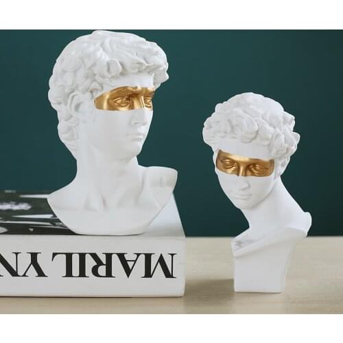 Home Decor Nordic Home Decoration Accessories Resin Statue Sculpture Creative Golden Eye Art Supplies Character Model Gift
