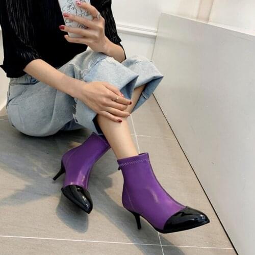 2021 Winter New Fashion Versatile Thin Heel Pointed European and American Back Zipper Fashion Womens Boots-66-7