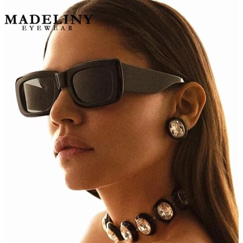 MADELINY Unisex Fashion Ladies Square Sunglasses Women Goggle Shades Vintage Brand Designer Oversized Sun Glasses MA373