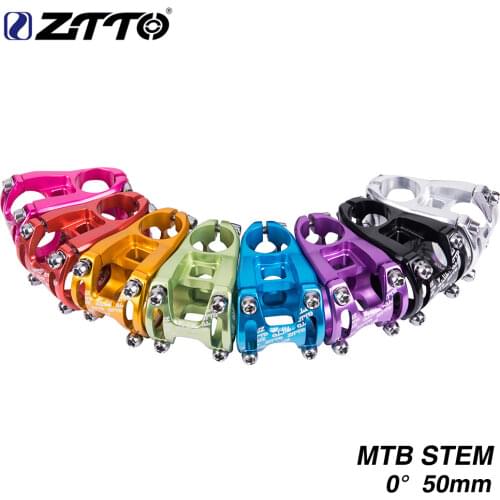 ZTTO MTB 50mm Stem 31.8mm High-Strength CNC 0 degree rise Stems ultra light for XC AM FR Enduro Mountain Bike Bicycle