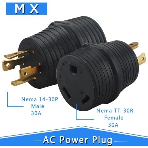 [14-30P to TT-30R] Plugrand Generator to 30Amp RV Camper Adapter, (NEMA L14-30P to TT-30R) RV Generator Power Adapter