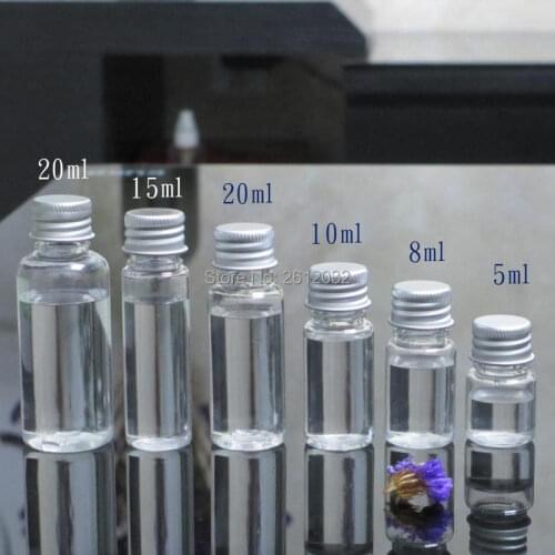 5ml 8ml 10ml 15ml 20ml Empty Jar Cosmetic Containers Glass Sample Bottle With Aluminium Cap Small Refillable Bottles F20173874