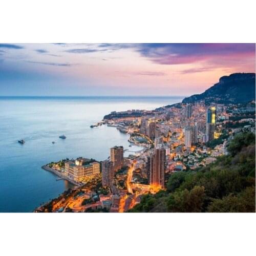 Monaco coast The wooden puzzle 1000 pieces ersion jigsaw puzzle white card adult childrens educational toys