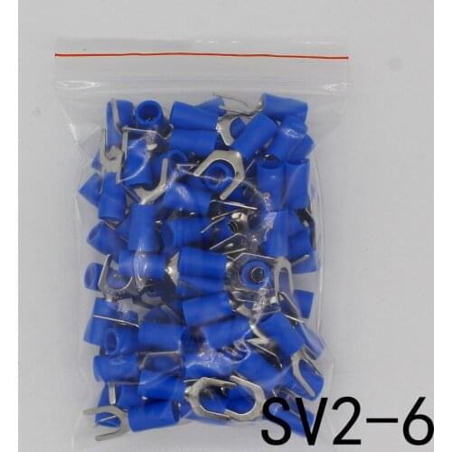 SV2-6 Blue insulation Furcate Terminal Cable Connector Wire Connector 100PCS/Pack SV2.5-6 SV