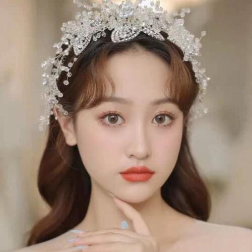 2021 Classic Crystal Wedding Headwear For Bridal Handmade Beaded Headdress Bridal Crown Dinner Party Hair Accessories