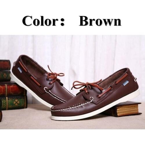 Men Genuine Leather Driving Shoes,New Fashion Docksides Classic Boat Shoe,Brand Design Flats Loafers For Men Women