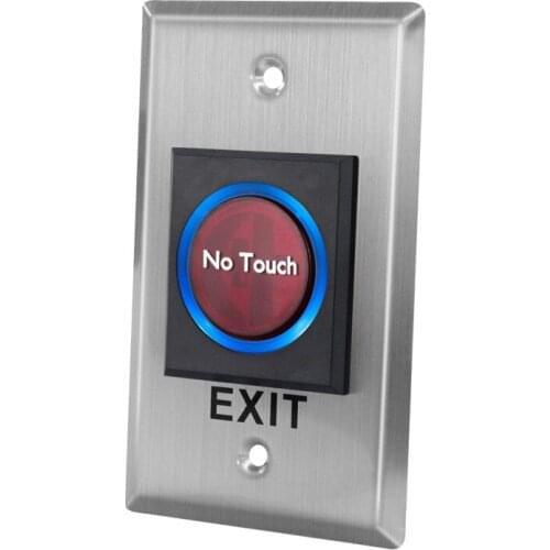 Stainless Steel No Touch Door Push Button Sensor Infrared Exit Button Emergency LED Release Switch For Access Control System