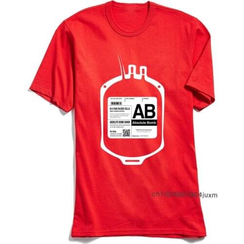 2018 New Fashion T Shirt Man T-shirts My Bloodtype is AB for Absolute Bomb! Hipster Street Tshirt Custom Halloween Team Tops