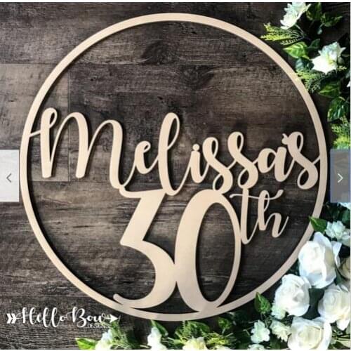 Custom Wedding Wooden Round Name Sign Personalized Name Circle Signs Rustic Wedding Centerpieces Country Wedding Decoration