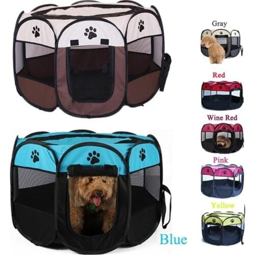 Pet Folding Crate Oxford Cloth Fence Dog Cats Kennel Playpens Puppy Exercise Cage