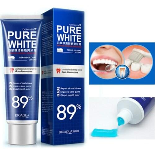 120g BIOAQUA Herbal Fresh Mint Toothpaste Bleaching Remove Yellow Spots Unpleasant Odor Iz Mouth And Improve Gum Bleeding
