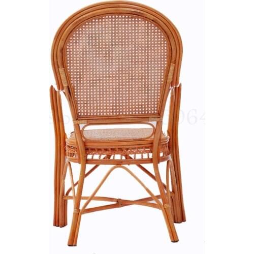 1999 Factory Direct Lazy Hand Weaving Elderly Computer Office Single Rattan Chair Balcony Leisure Teng Knitting Chair Teng Chair