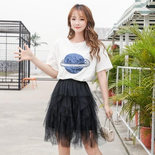 2021 Irregular Tulle Summer Skirts Women Spring Korean Mesh Mini Skirt Women Slim Solid Pink Shorts Skirts Jupe Femme