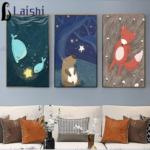 3pcs Full round diamond embroidery Cartoon children decoration diamond painting square by hand gift mosaic picture rhinestones