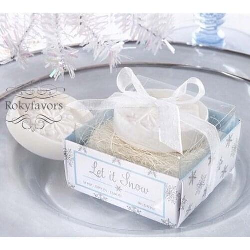 Free Shipping 50PCS Snowflake Scented Soap Favors Wedding Favors Party Ideas Wedding Party Supplies Event&Anniversary Gifts