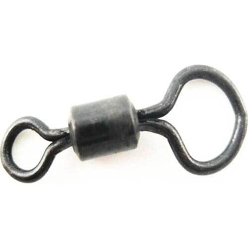 30Pcs\package Carp Fishing HC Swivel Dull No Reflective Matt Black Big Eye Carping Terminal Tackle for Helicopter Rig
