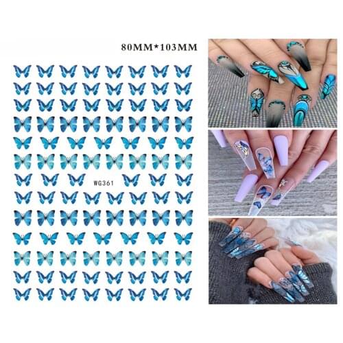3D Nail Sticker Foil Nails Art Decoration Nail Supplies Bright Butterfly Fashion Design Stickers for Nails Manicure Accessories