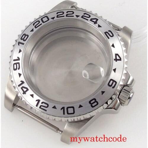 40mm Watch Case Silver Color For NH35 NH36 MIYOTA 8215 MINGZHU 2813 Automatic Movement Sapphire Crystal ROtating Bezel