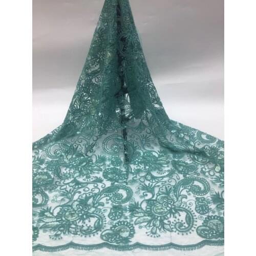 African Sequin Lace Fabric Newest Embroidery Lace Fabric for Bridal Lace Material 5 Yards/lot XXL-094