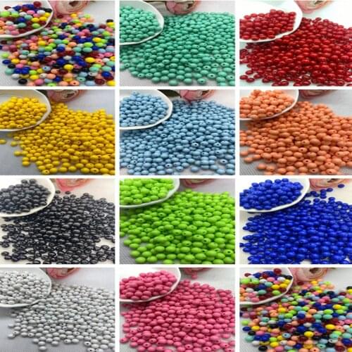Candy Color Acrylic DIY Beads, Bracelets and Necklaces, Jewelry Decoration Pendants 6mm * 100 Pcs
