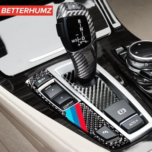 For BMW F10 F07 F25 F26 Auto Parts Carbon Fiber Stickers Gear Shift Panel Car Cover Trim M Style Car Styling Interior Decoration