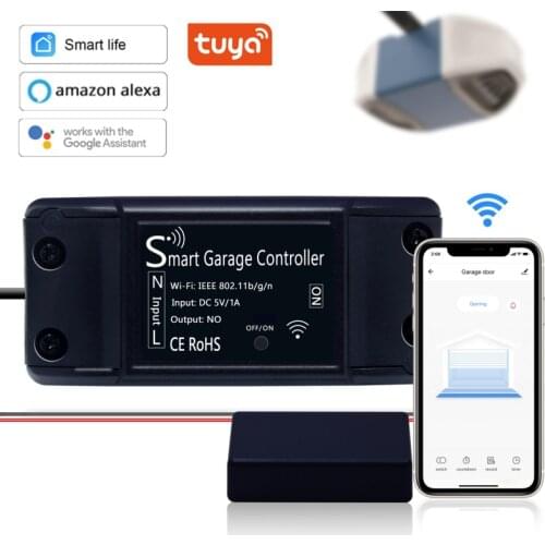 Tuya Smart Life New Wireless Garage Door Controller Opener Remote WiFi Switch Voice Control Alexa Echo Google Home No Hub Needed