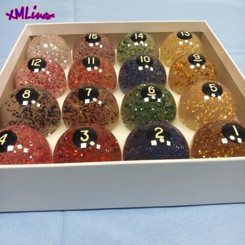 Xmlivet 57.25mm Pool Billiards balls with glitter high quality full complete set of cue balls 2 1/4 inch Billiards accessories