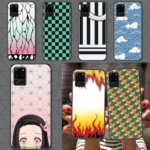 Demon Slayer Anime Phone case For Samsung Galaxy Note 4 8 9 10 20 S8 S9 S10 S10E S20 Plus UITRA Ultra black soft bumper luxury