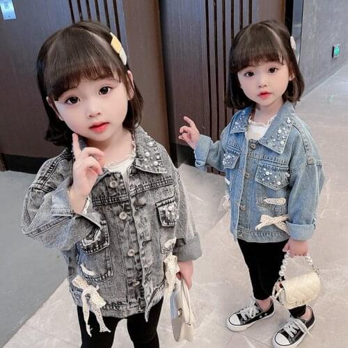 Girls Babys Kids Coat Jacket Jean Outwear 2021 Cool Spring Autumn Overcoat Top Cardigan Breathable Toddler Childrens Clothing