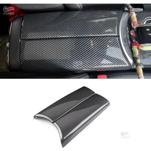 For Mercedes Benz C GLC Class W205 X253 2015 - 2021 ABS Carbon Texture Center Console Lid Armrest Box Protective Cover Trim
