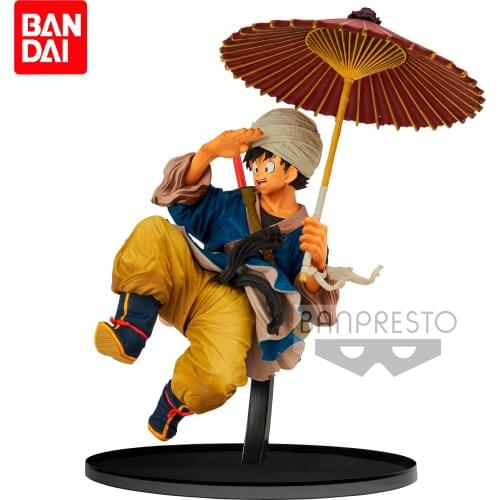 Bandai Genuine BWFC Dragon Ball Anime World Figure Colosseum Umbrella Son Goku Action Figure Collections Model Toys Kids Gifts
