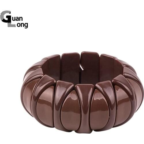 GuanLong fashion wholesale resin female charm elastic string bracelet Pulseiras female jewelry